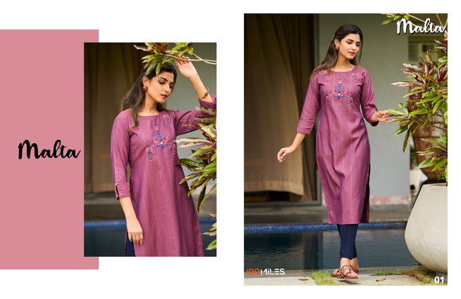 100 Miles Malta Designer Kurti Catalog